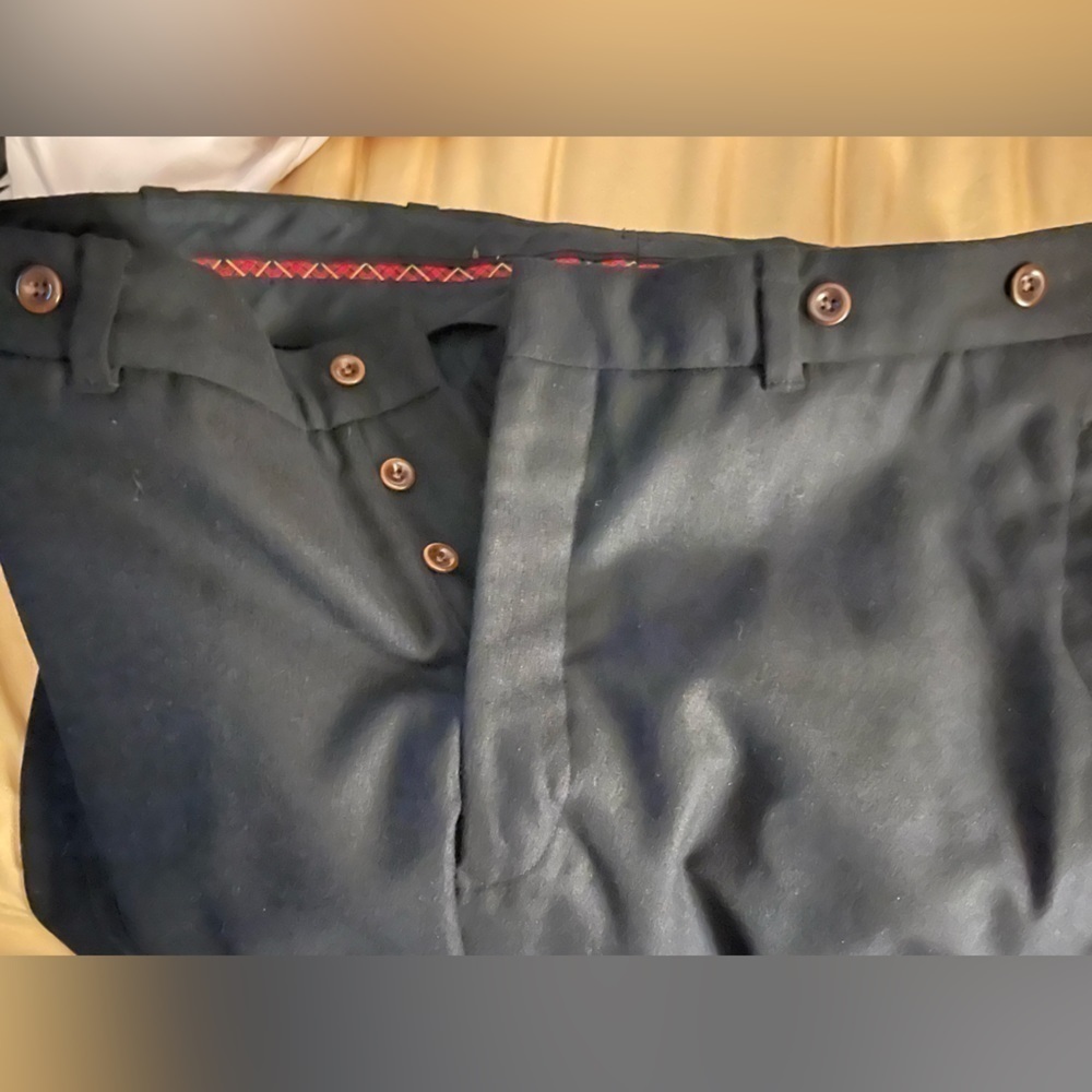 Ralph Lauren Men's Black Classic-Fit Wool Trousers Pants 35W 34L‌‌ - Picture 6 of 13